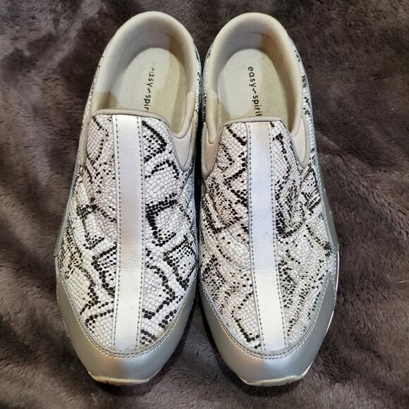 Easy Spirit Traveltime Mule Slip On Clog Mule Silver/Snakeskin Women's 9.5W - Picture 2 of 12